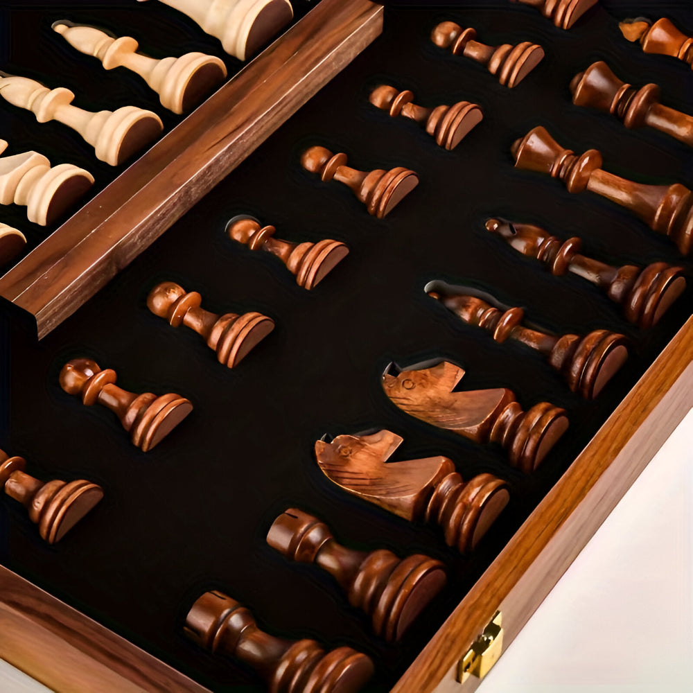 Chess Set Wooden Board Classic Game Pieces