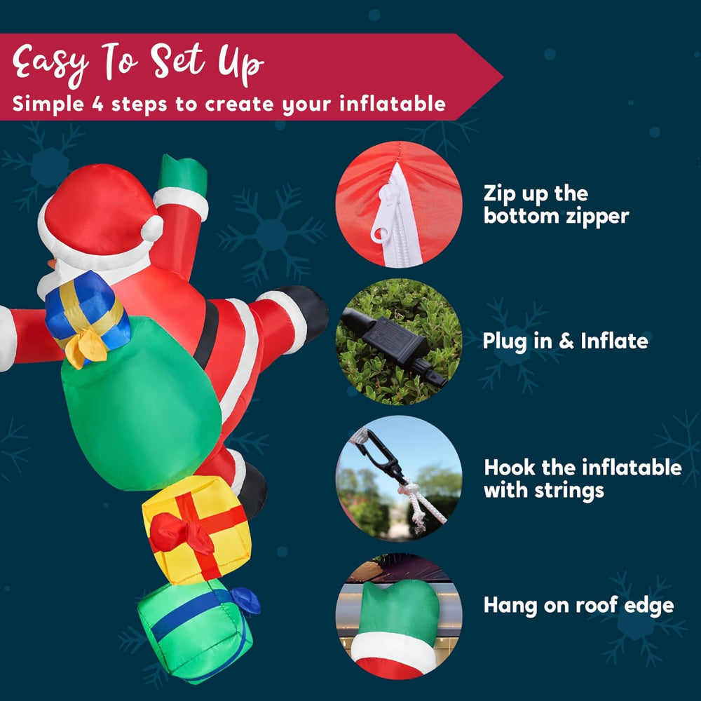 Christmas Inflatable Climbing Santa LED