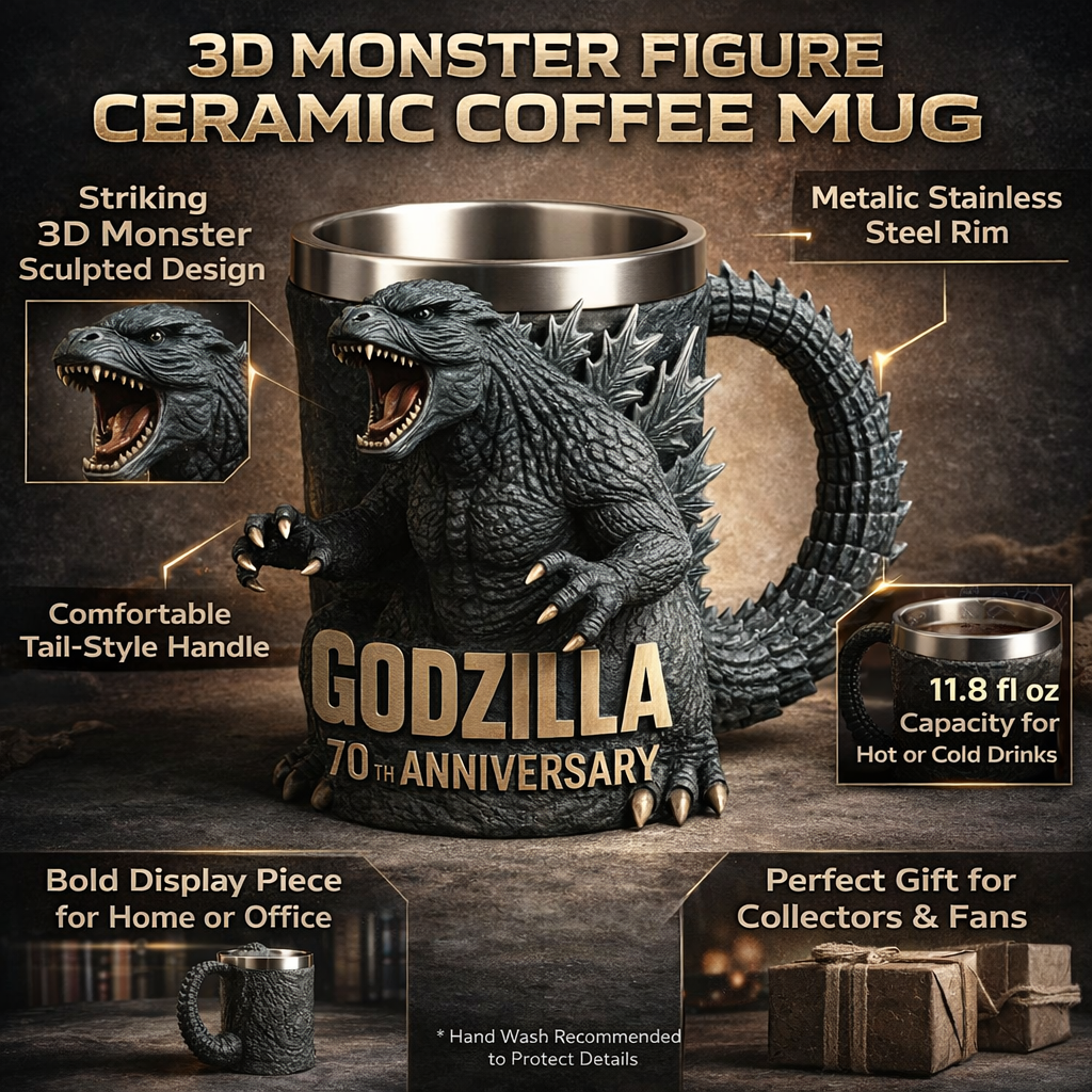 Coffee Mug Monster Figure 3D Sculpted
