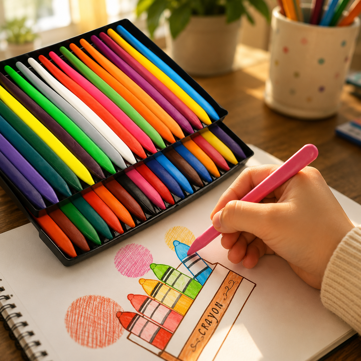 Coloring Crayons Non Toxic Case Crayon Set