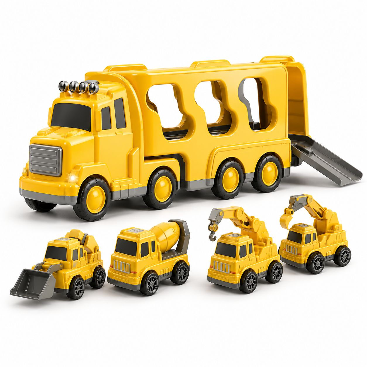 Construction Truck Toy Set Carrier Car Playset Cargo