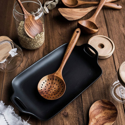 Cooking Utensils Wooden Set Handmade Non