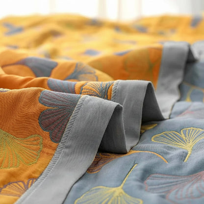 Reversible Throw Blanket Elegant Leaf