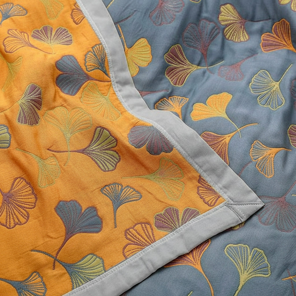 Reversible Throw Blanket Elegant Leaf