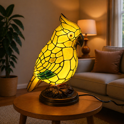 Table Lamp Red Cardinal Bird USB Powered