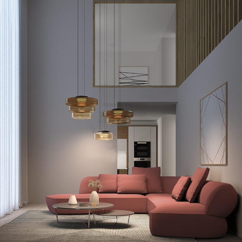 Glass Pendant Lamp Bauhaus Style Hanging