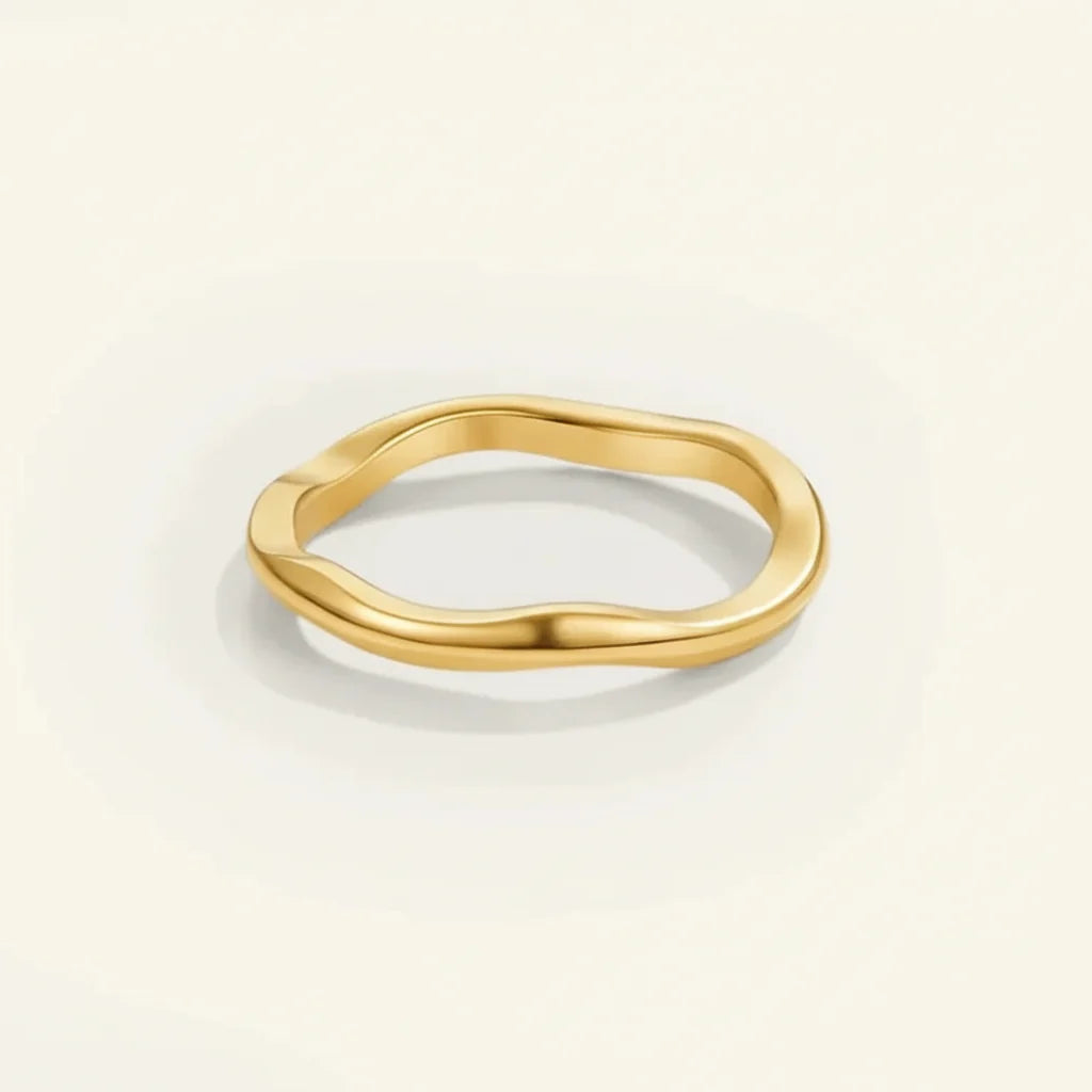 Gold Stacking Ring Minimalist Stainless