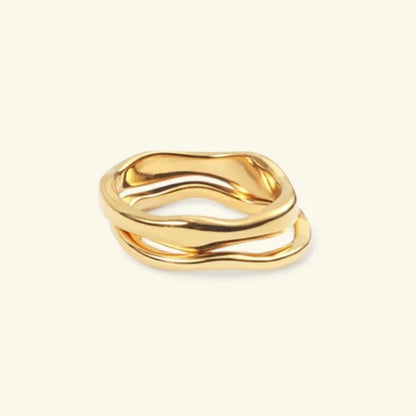 Gold Stacking Ring Minimalist Stainless