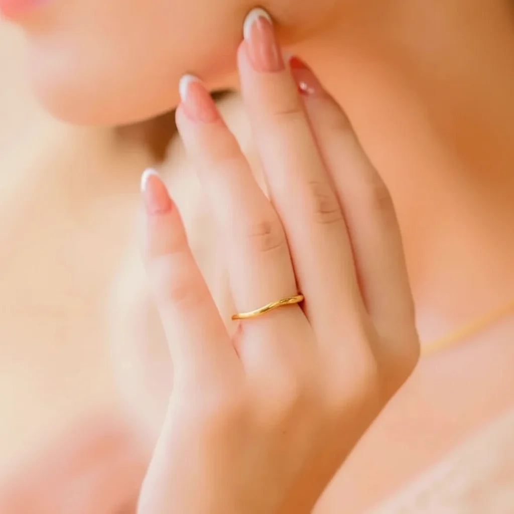 Gold Stacking Ring Minimalist Stainless
