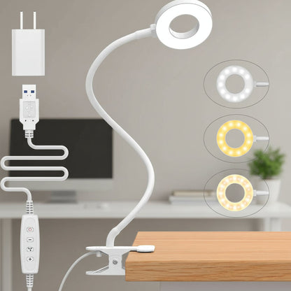 Desk Lamp Clip Flexible LED Reading Light