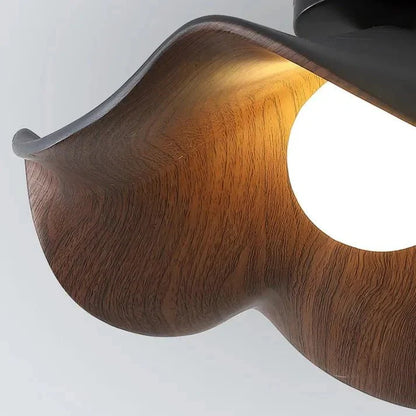Scandinavian Wooden Lotus Ceiling Light