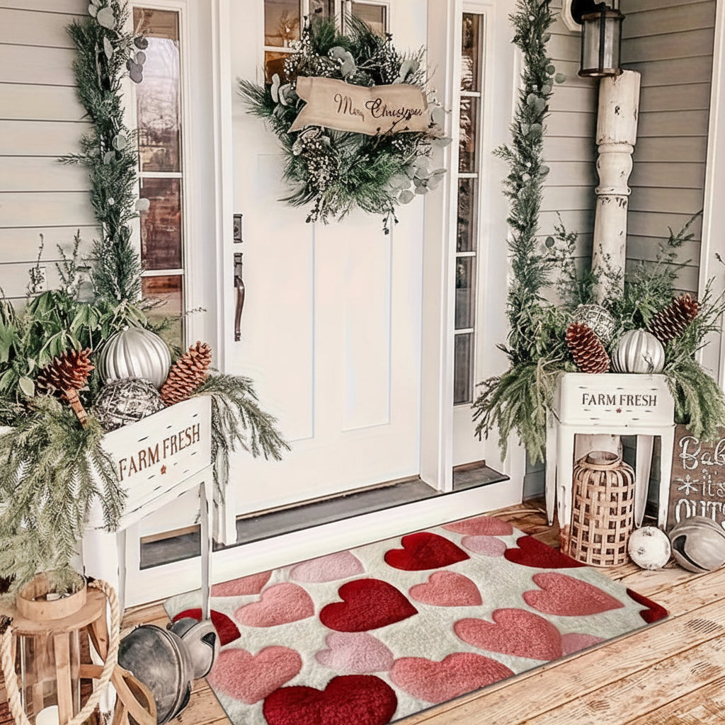 Doormat Heart Pattern Non Slip Polyester