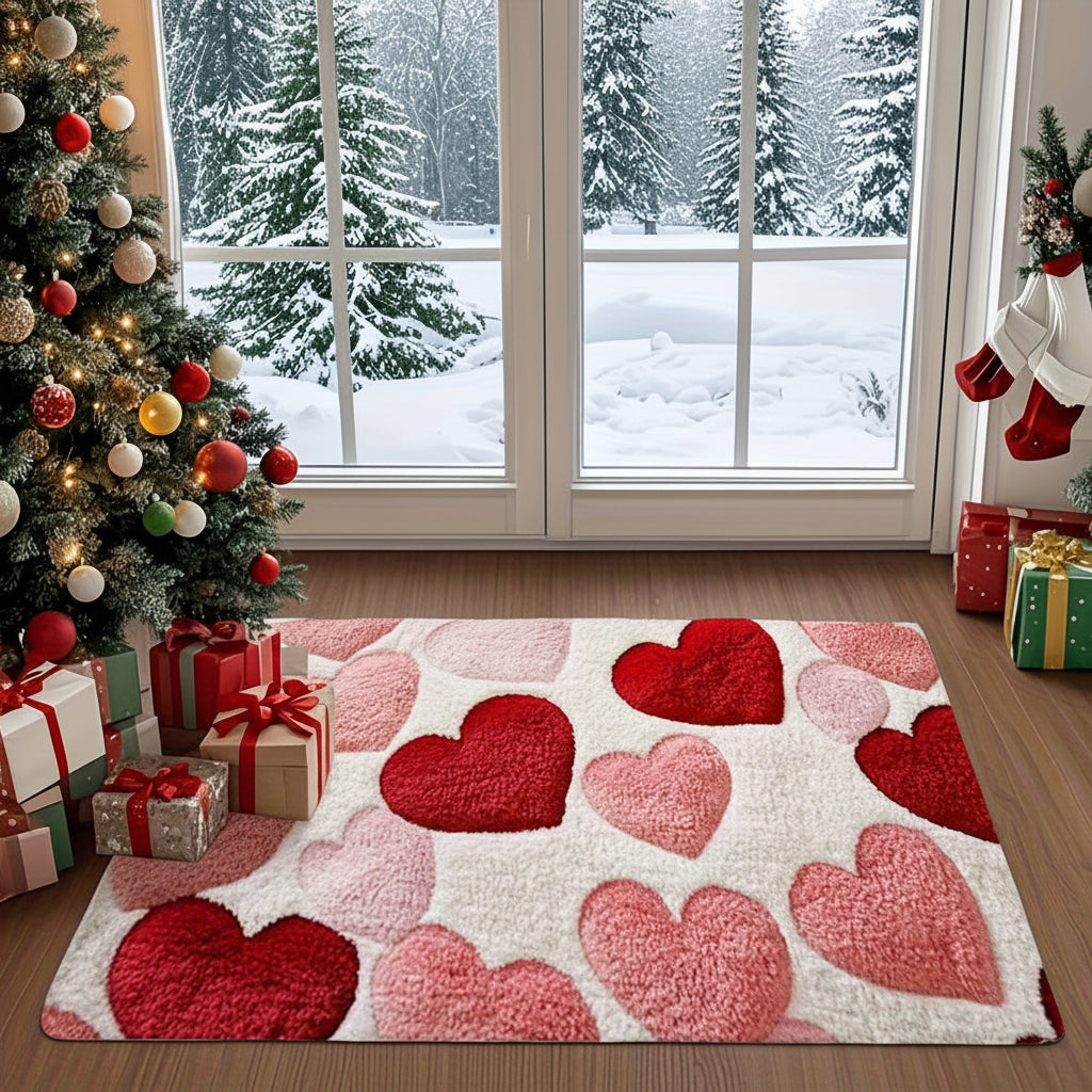 Doormat Heart Pattern Non Slip Polyester