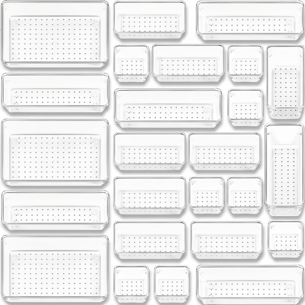 Drawer Organizer Plastic Storage Trays Set