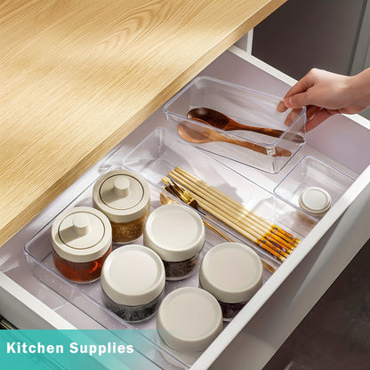 Drawer Organizer Plastic Storage Trays Set