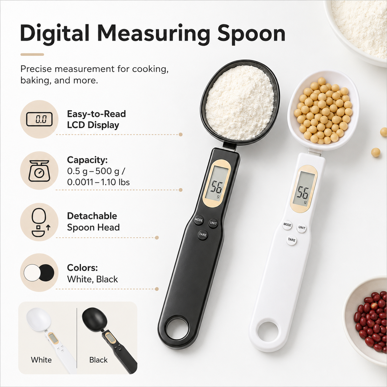 Digital Measuring Spoon Display Kitchen Tool