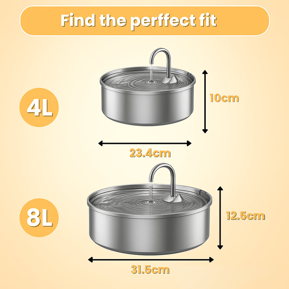Pet Water Fountain Stainless Steel Automatic