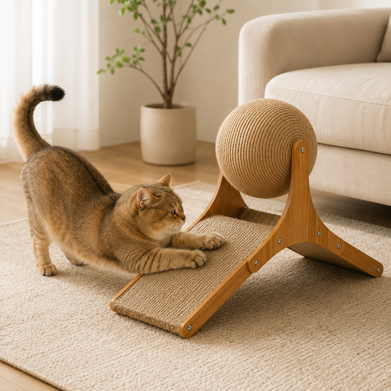 Dual Design Cat Scratching Toy Interactive