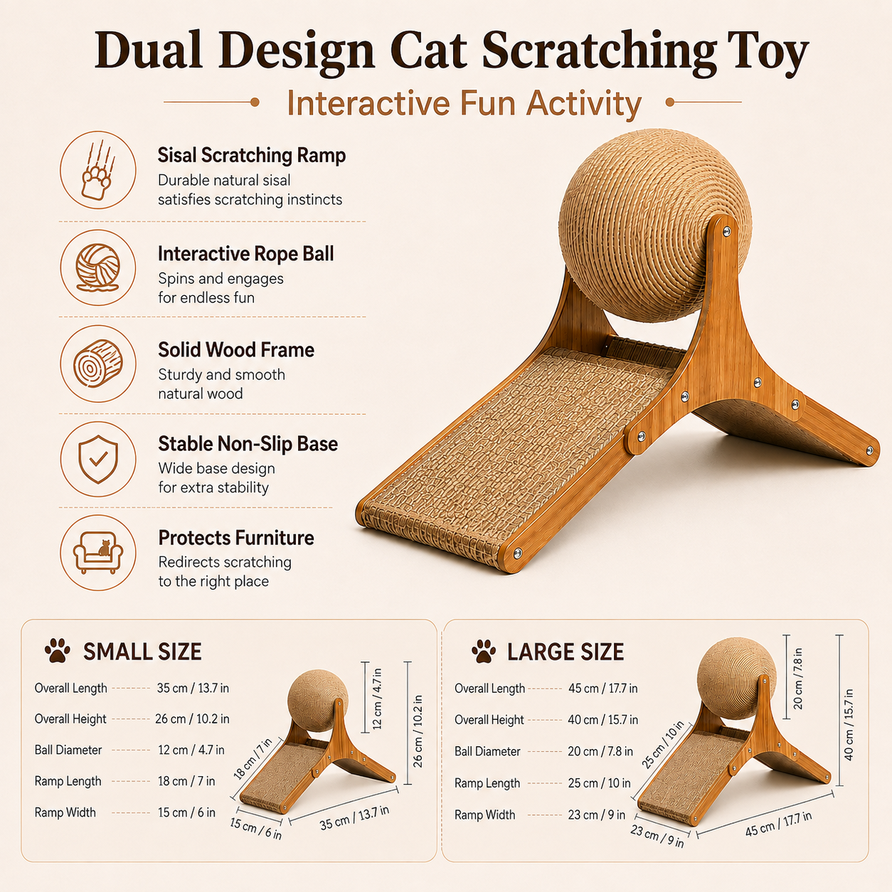 Dual Design Cat Scratching Toy Interactive