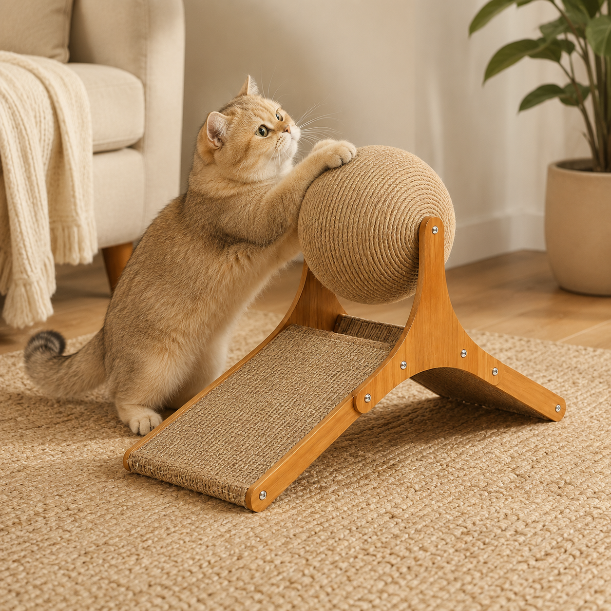 Dual Design Cat Scratching Toy Interactive