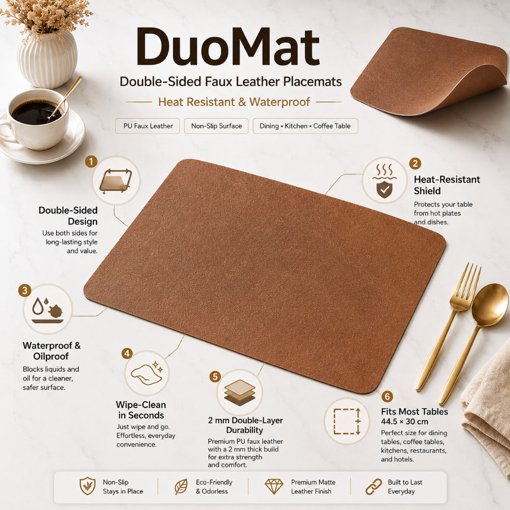 Duomat Double Sided Faux Leather Placemats