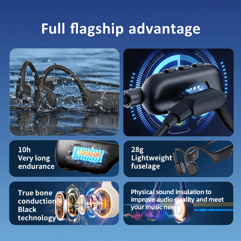 Wireless Bone Conduction Headphones USB