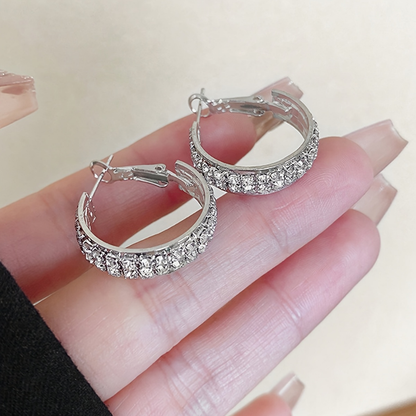 Earrings Mothers Day Gift Gold Crystal Hoop