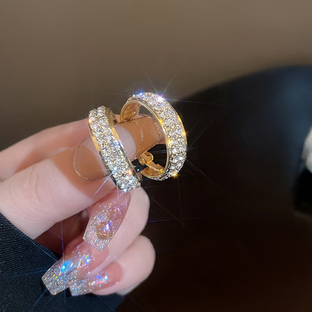 Earrings Mothers Day Gift Gold Crystal Hoop