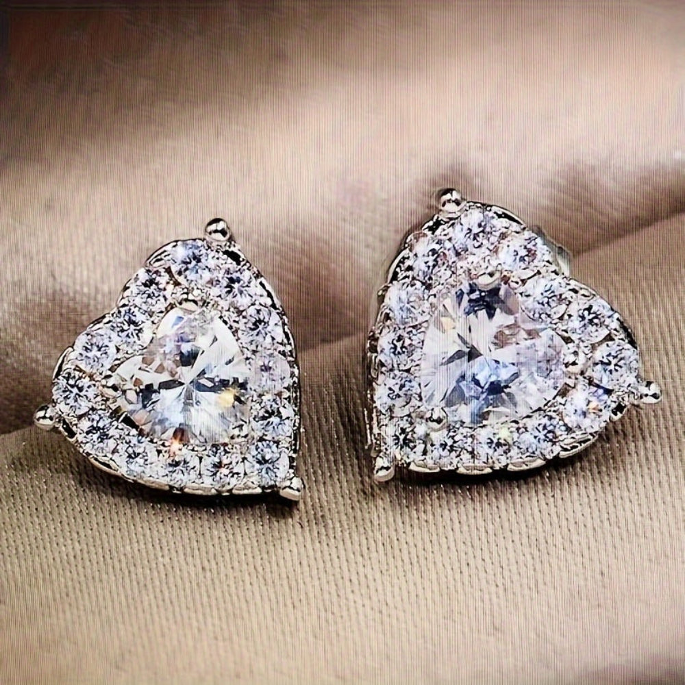 Earrings Mothers Day Gift Heart Crystal Stud