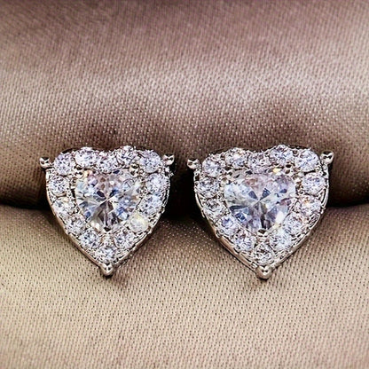 Earrings Mothers Day Gift Heart Crystal Stud
