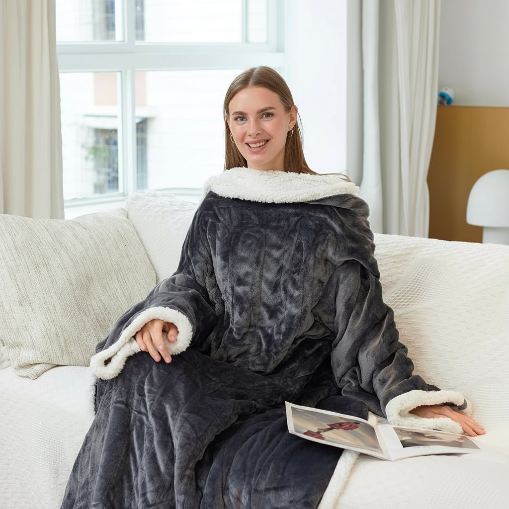 Electric Heated Blanket Wearable Sherpa