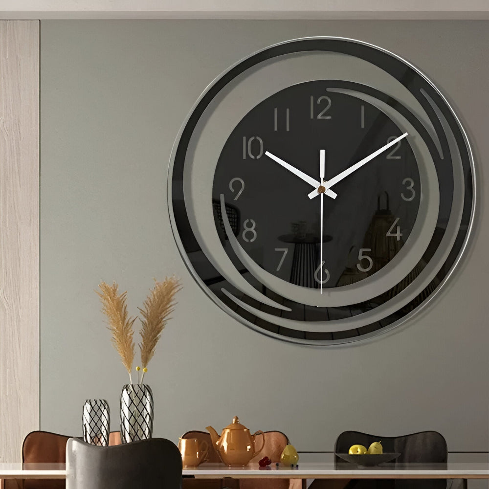 Sorana Wall Clock Modern Black Acrylic