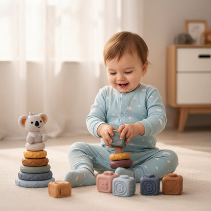 Baby Stacking Toy Sensory Teething Cubes