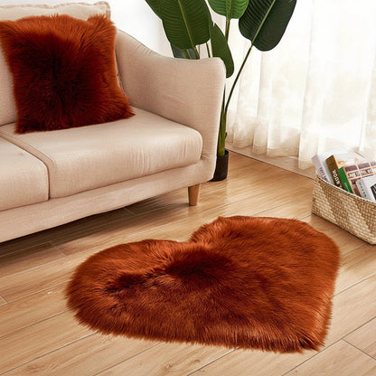 Area Rug Heart Shaped Plush Acrylic Indoor