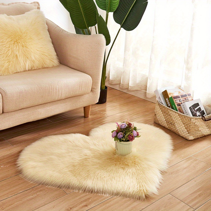 Area Rug Heart Shaped Plush Acrylic Indoor