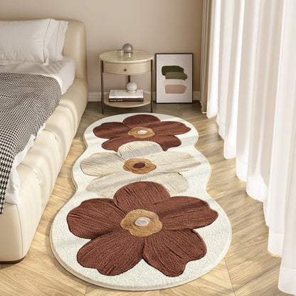 Area Rug Floral Irregular Soft Bedroom Floor