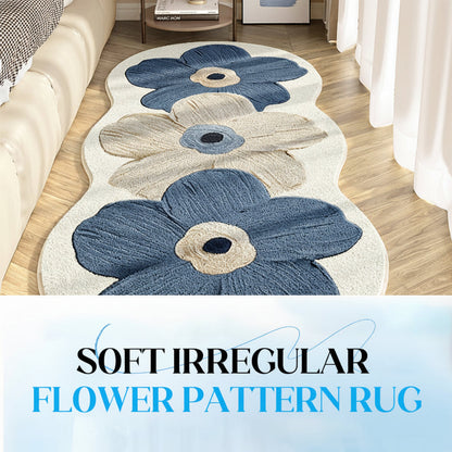 Area Rug Floral Irregular Soft Bedroom Floor