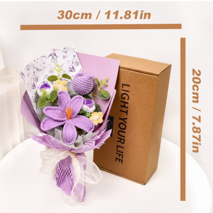 Flower Bouquet Knitted Tulip Home Display