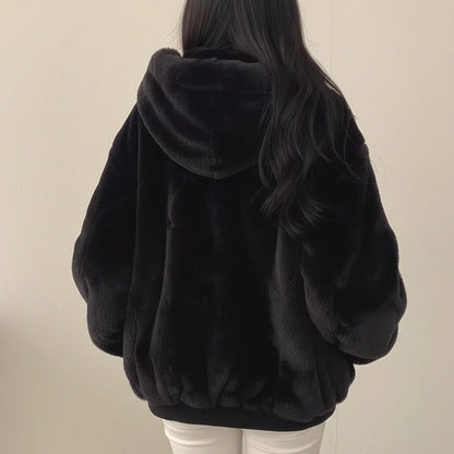 Winter Jacket Women Shearling Lined Zipper