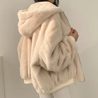 Winter Jacket Women Shearling Lined Zipper