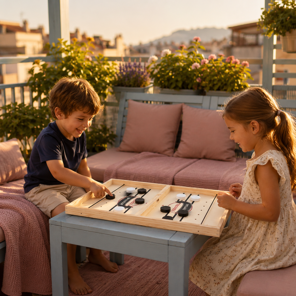 Family Board Game Fun Wooden Tabletop Set