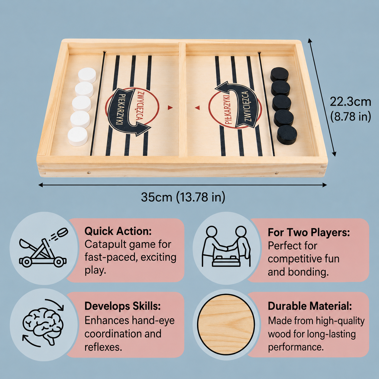 Family Board Game Fun Wooden Tabletop Set