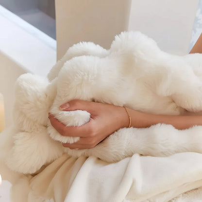 Throw Blanket Faux Fur Plush Soft Cozy