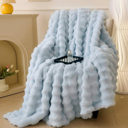 Throw Blanket Faux Fur Plush Soft Cozy