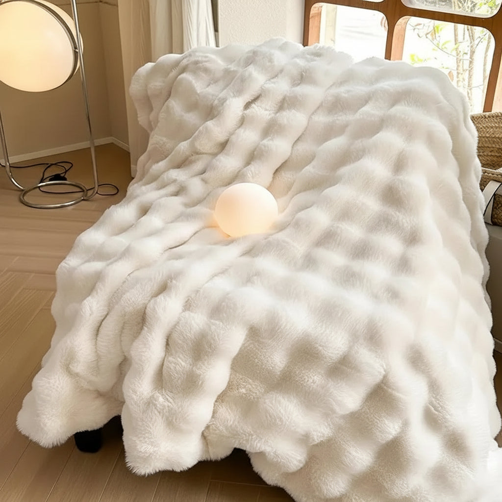 Throw Blanket Faux Fur Plush Soft Cozy