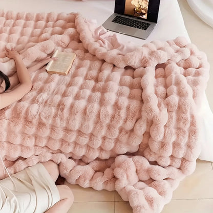 Throw Blanket Faux Fur Plush Soft Cozy