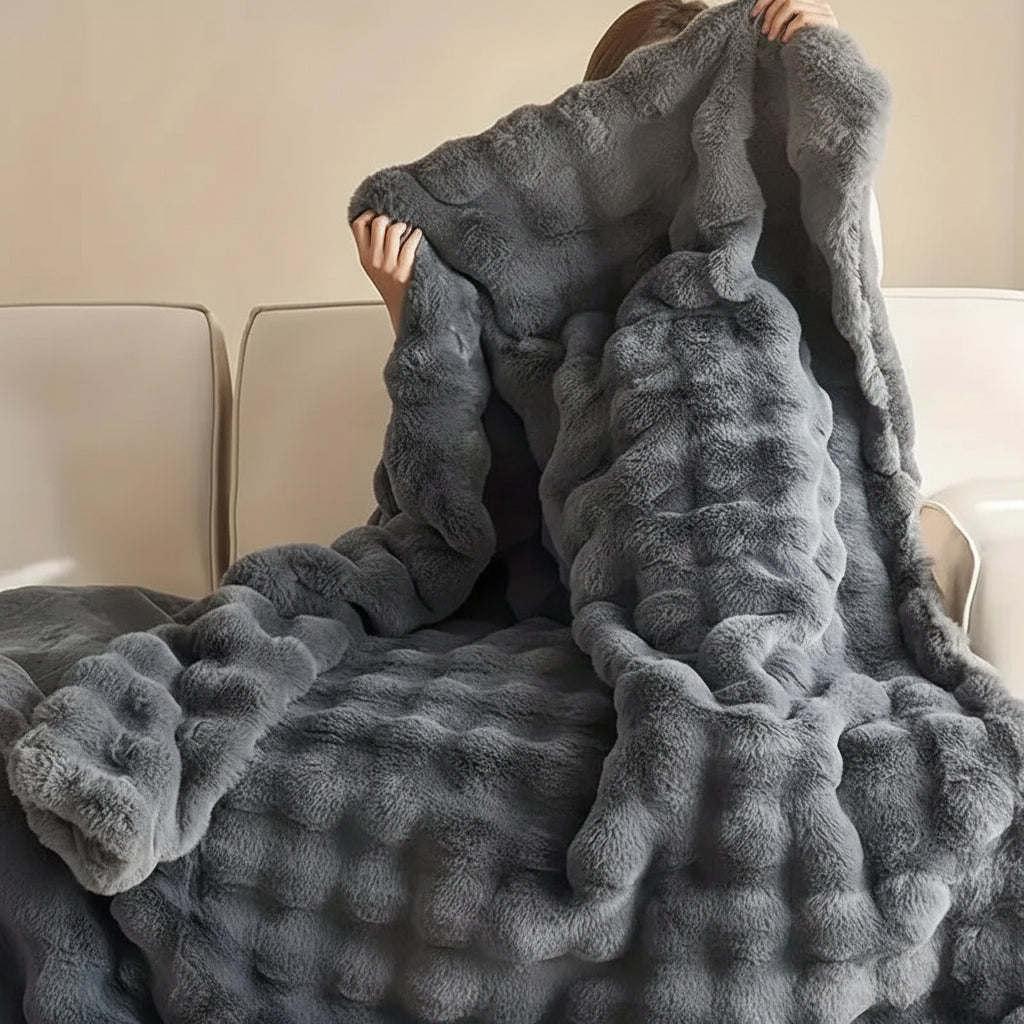 Throw Blanket Faux Fur Plush Soft Cozy