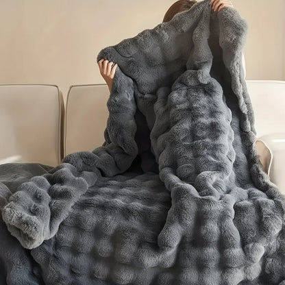 Throw Blanket Faux Fur Plush Soft Cozy