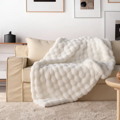 Throw Blanket Faux Fur Plush Soft Cozy