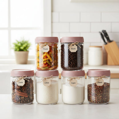 Glass Food Storage Jars Airtight Stackable